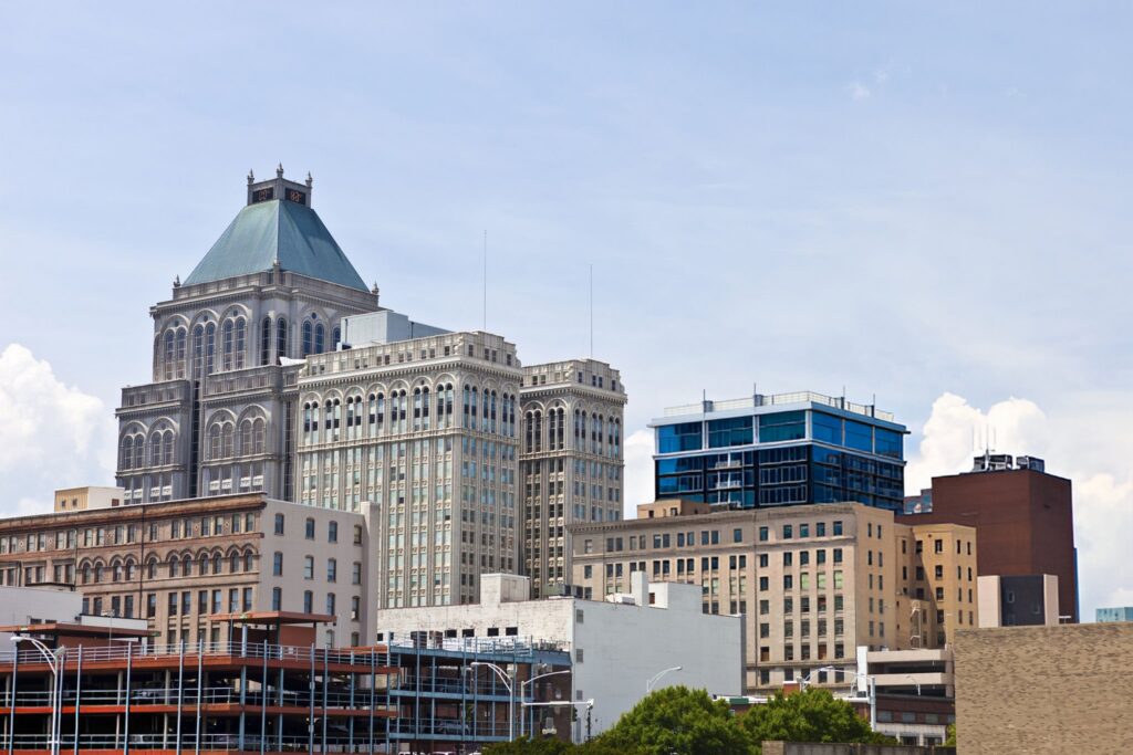 Downtown Greensboro, North Carolina, USA