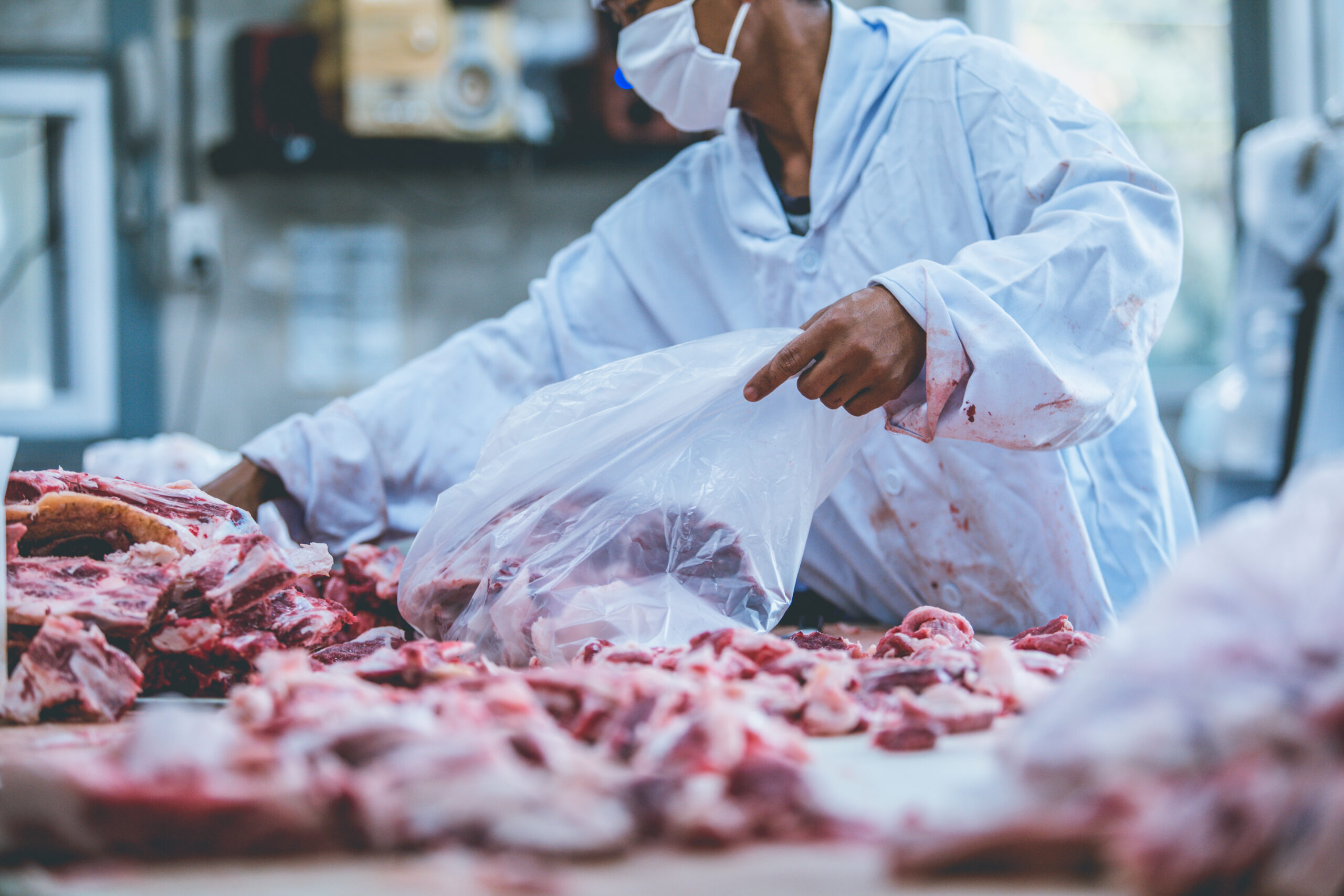 The,Raw,Meat,Packer,And,The,Slaughterer,Work,In,The