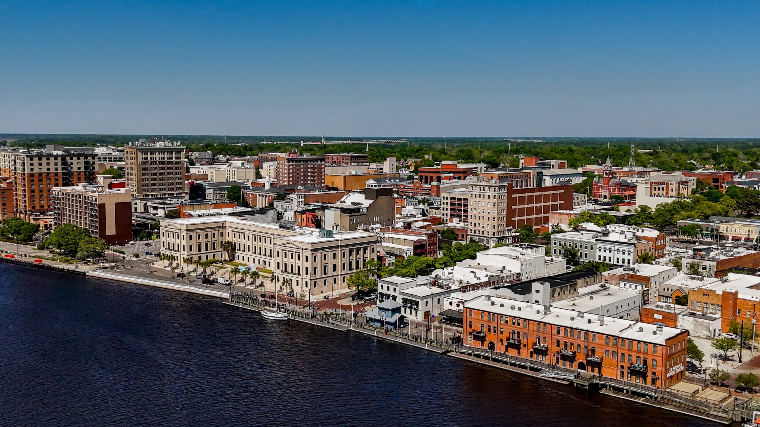 The Alton Lennon Federal Building and U.S. Courthouse on the Wilmington NC waterfront