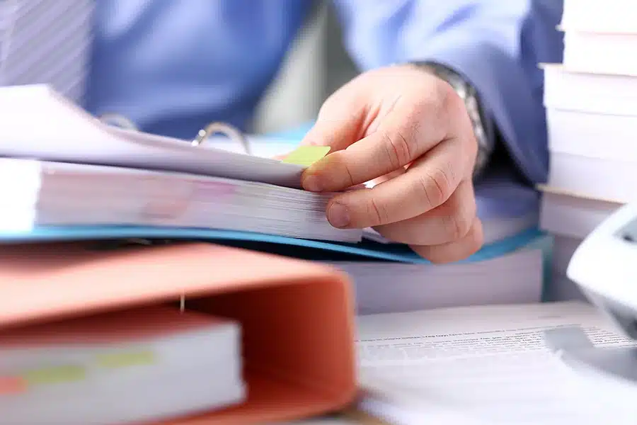 Person flipping through a book